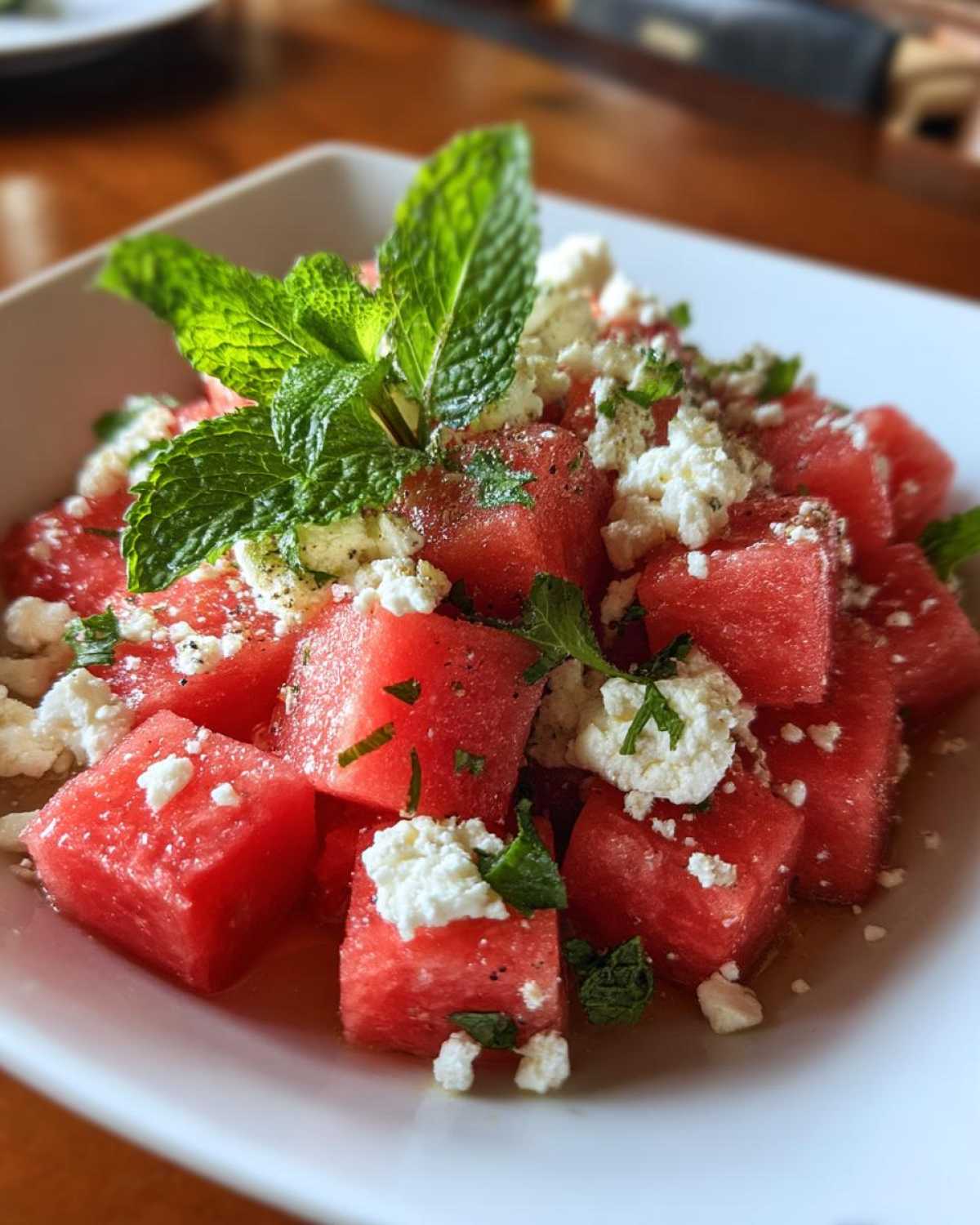 Refreshing Watermelon Feta Salad with Fresh Mint - detail 2