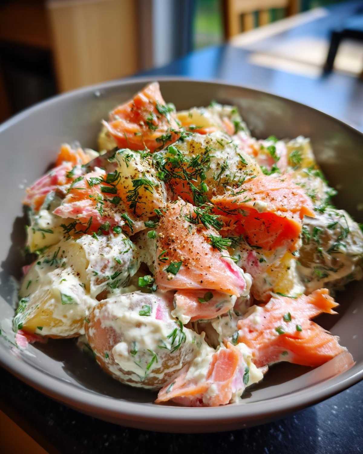 Smoked salmon potato salad recipe - detail 3