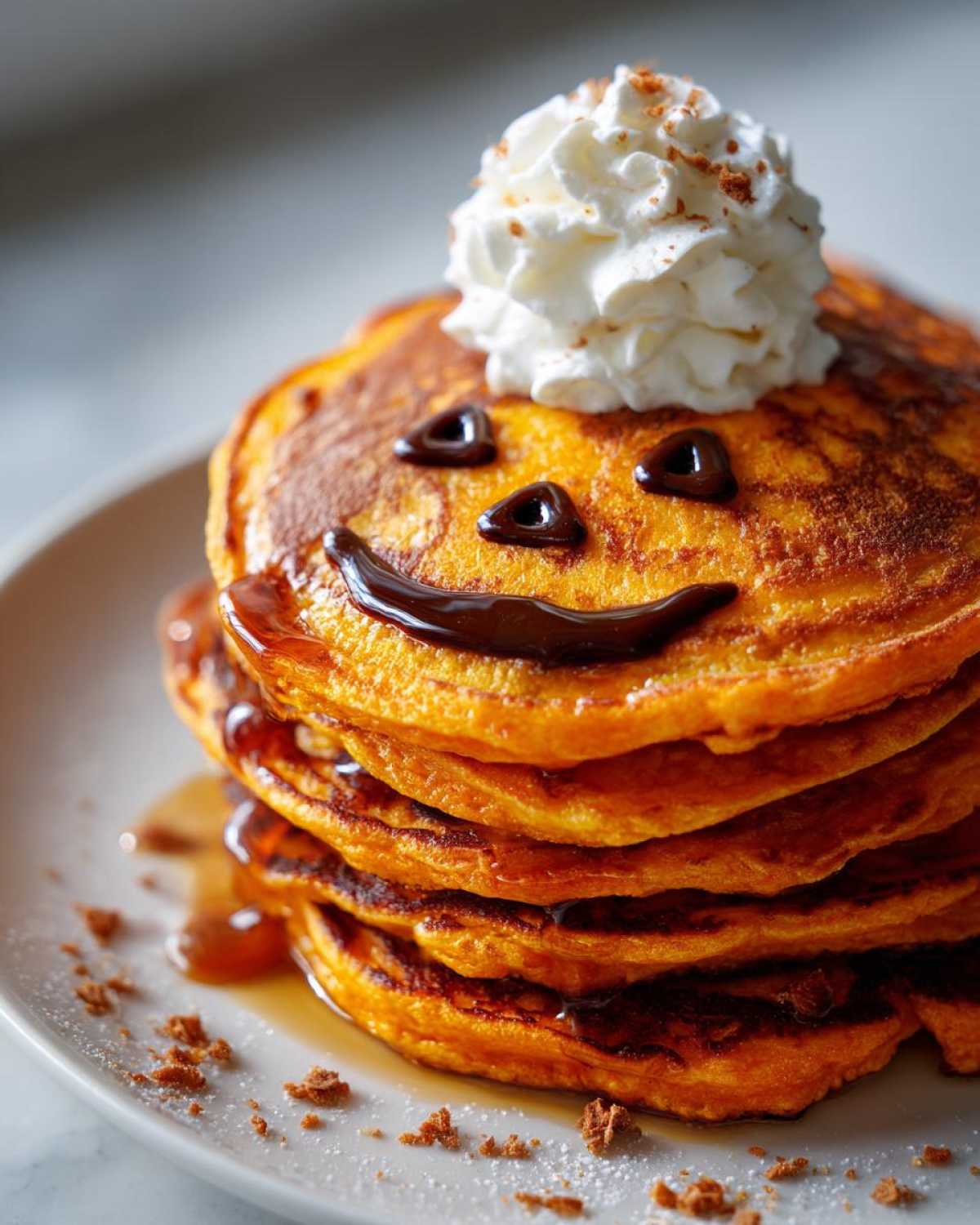 Jack-O'-Lantern Pancakes (Halloween Breakfast) - detail 2