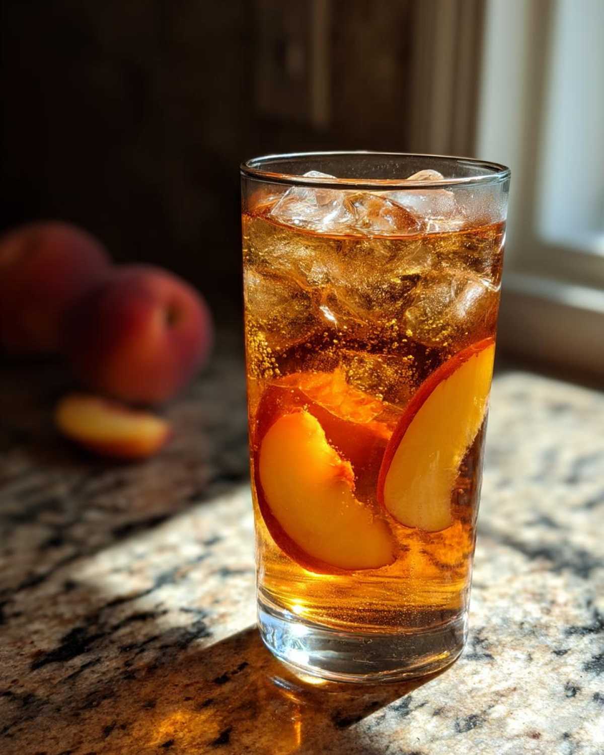 Homemade Fresh Peach Iced Tea - detail 2