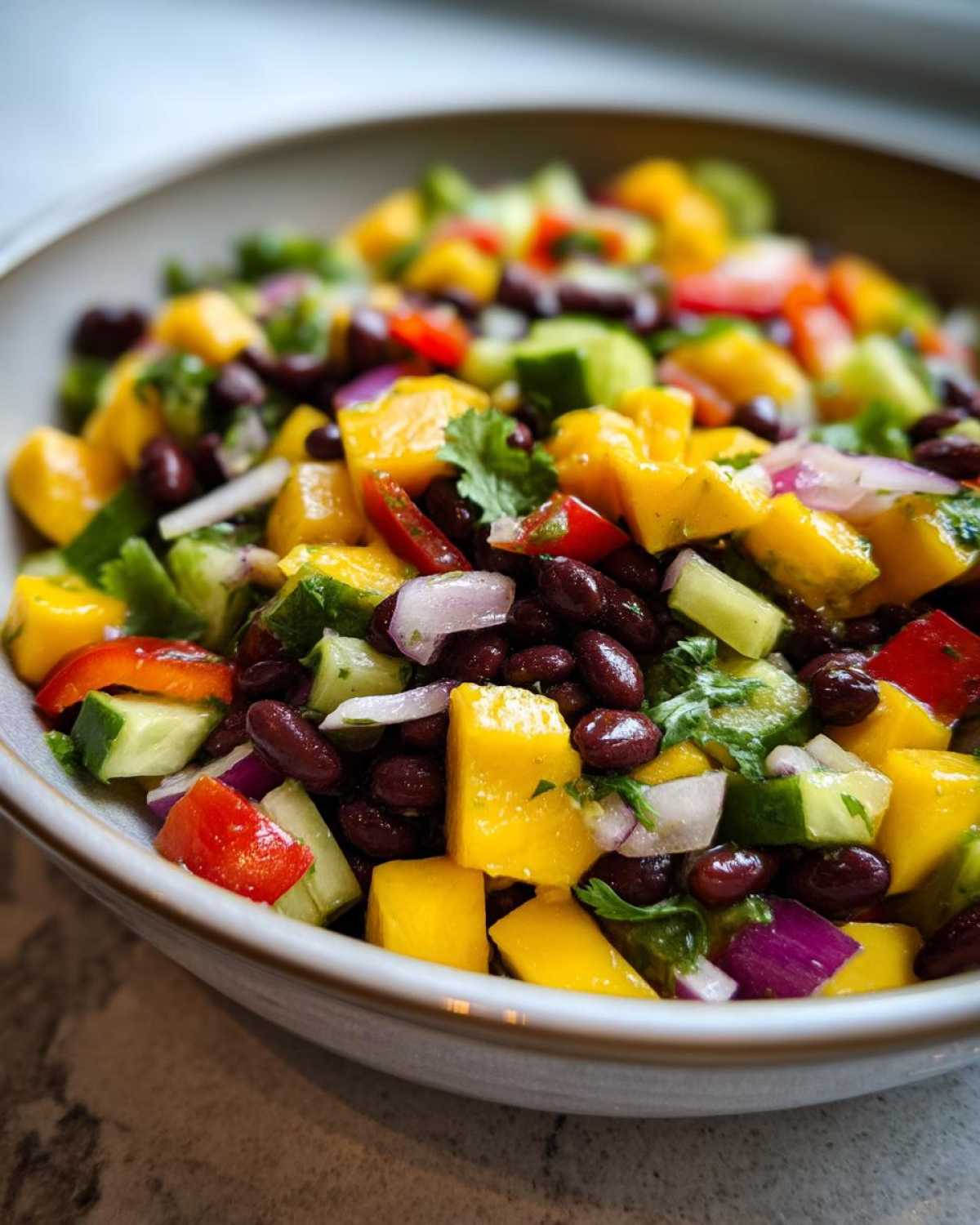 Vibrant Black Bean and Mango Salad with Cilantro Lime Dressing - detail 1