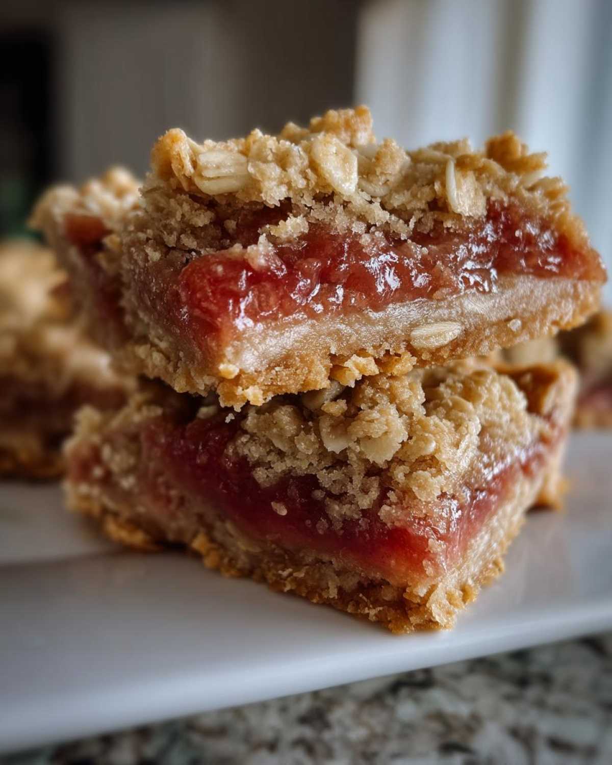 Rhubarb Oat Bars - detail 1