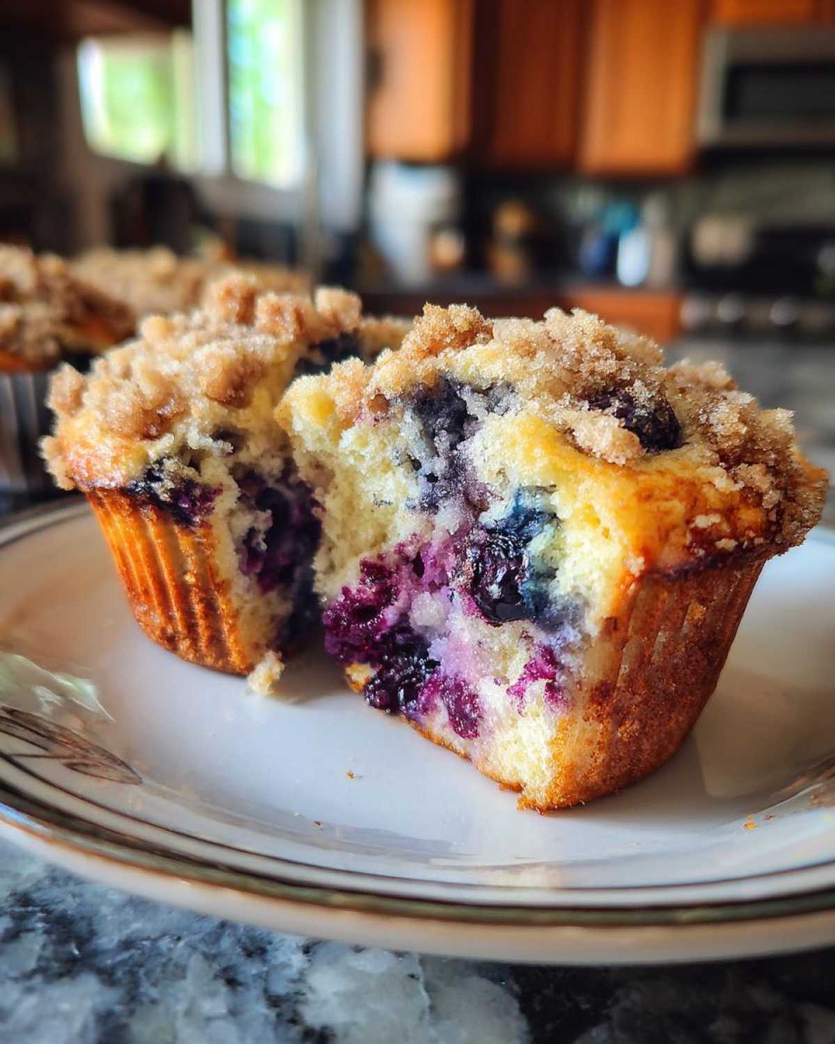 Bakery Style Blueberry Muffins with Streusel Topping - detail 1