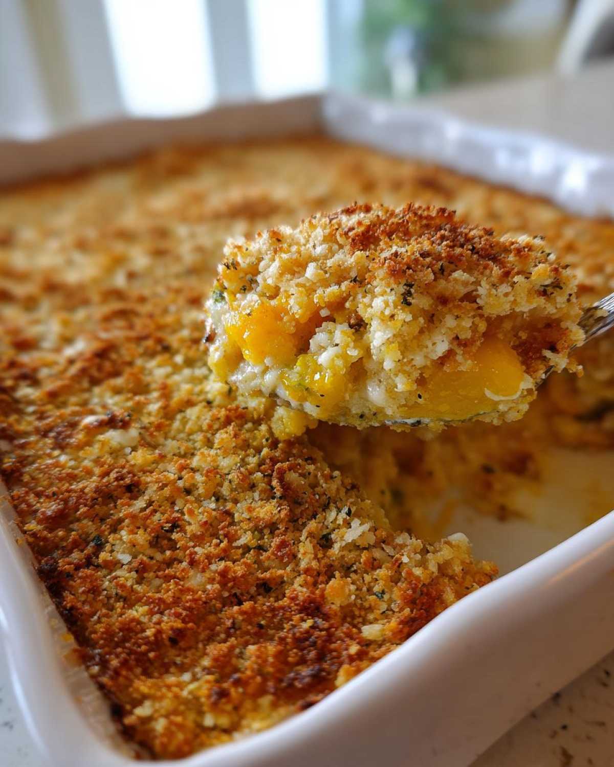 Crunchy topping squash casserole - detail 2