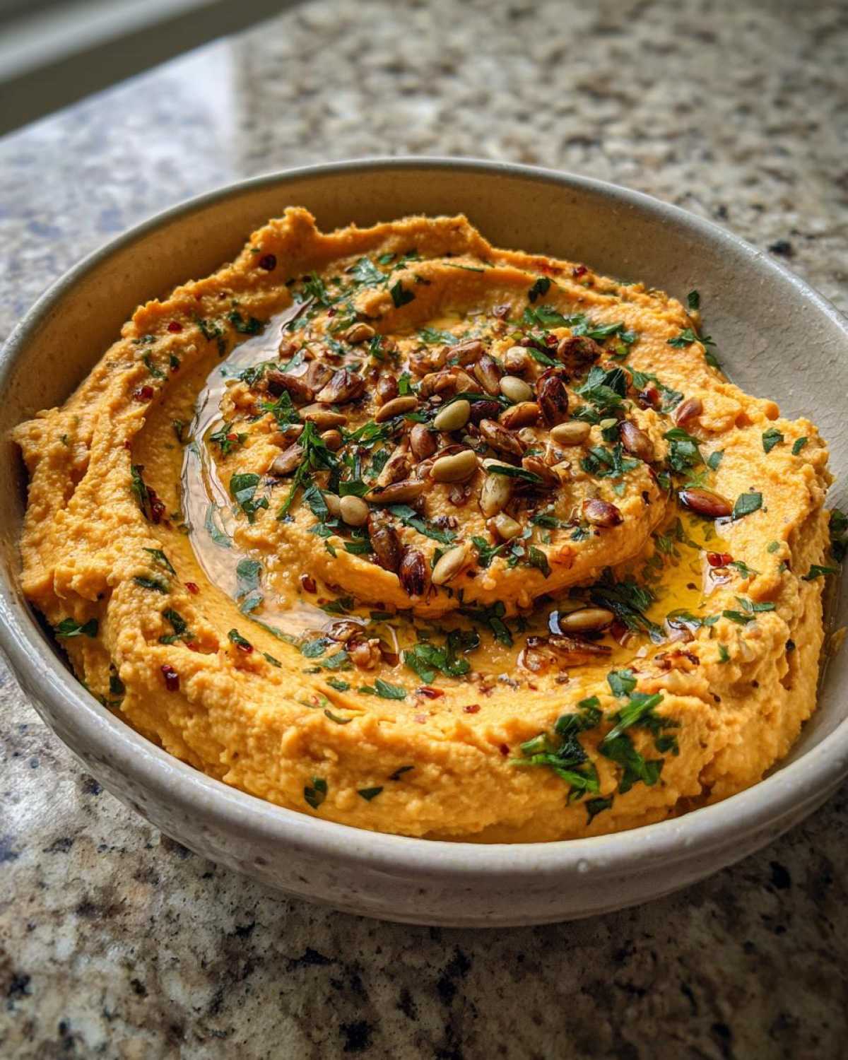 Vegan Pumpkin Hummus - detail 2