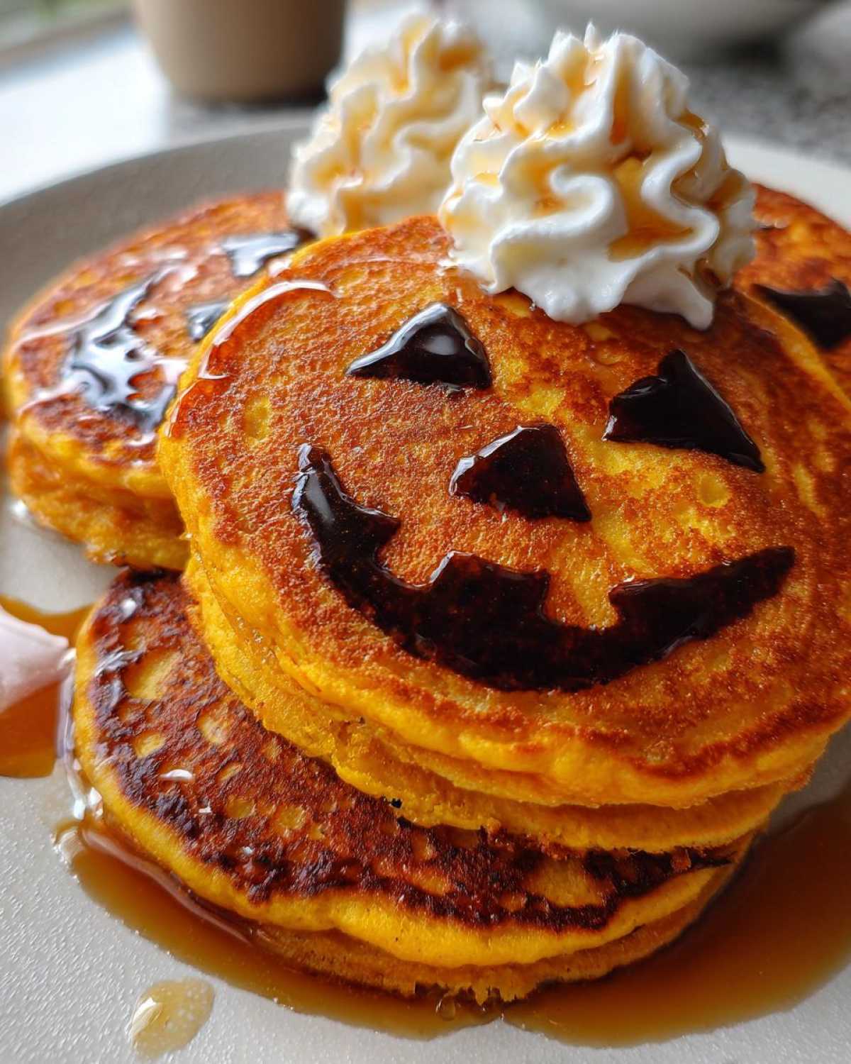 Jack-O'-Lantern Pancakes (Halloween Breakfast) - detail 3