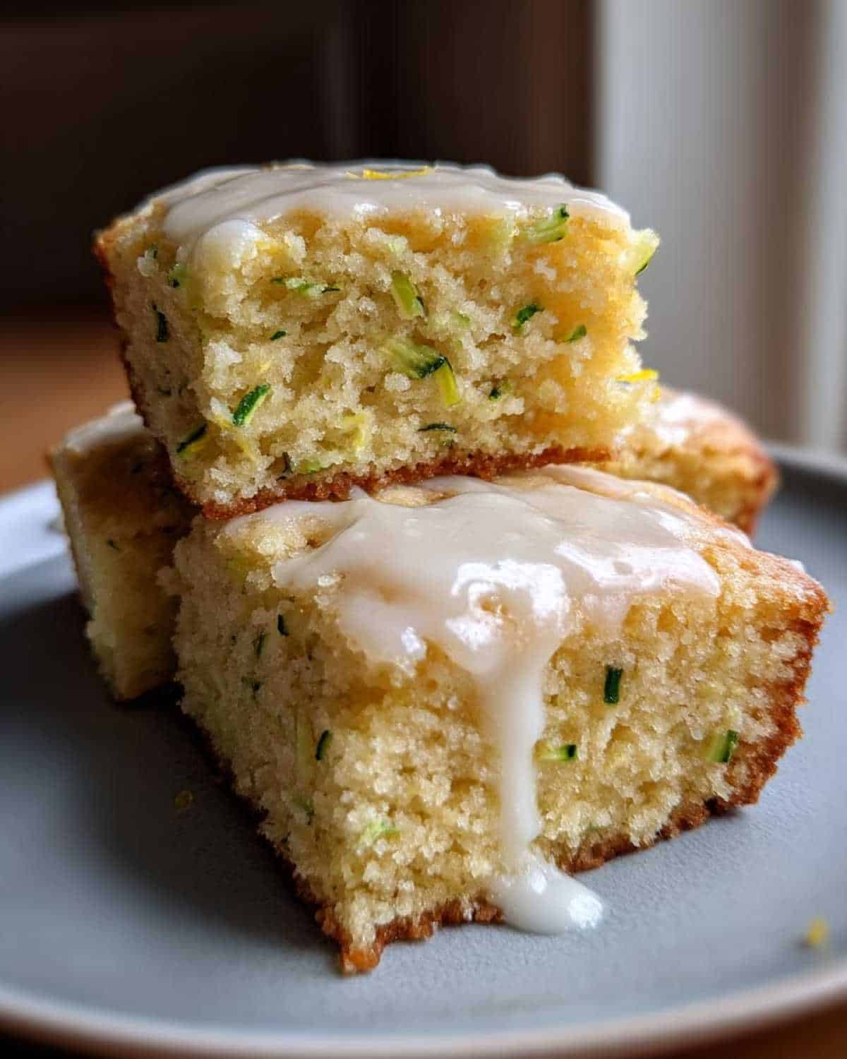 Lemon Zucchini Bars with Glaze - detail 1