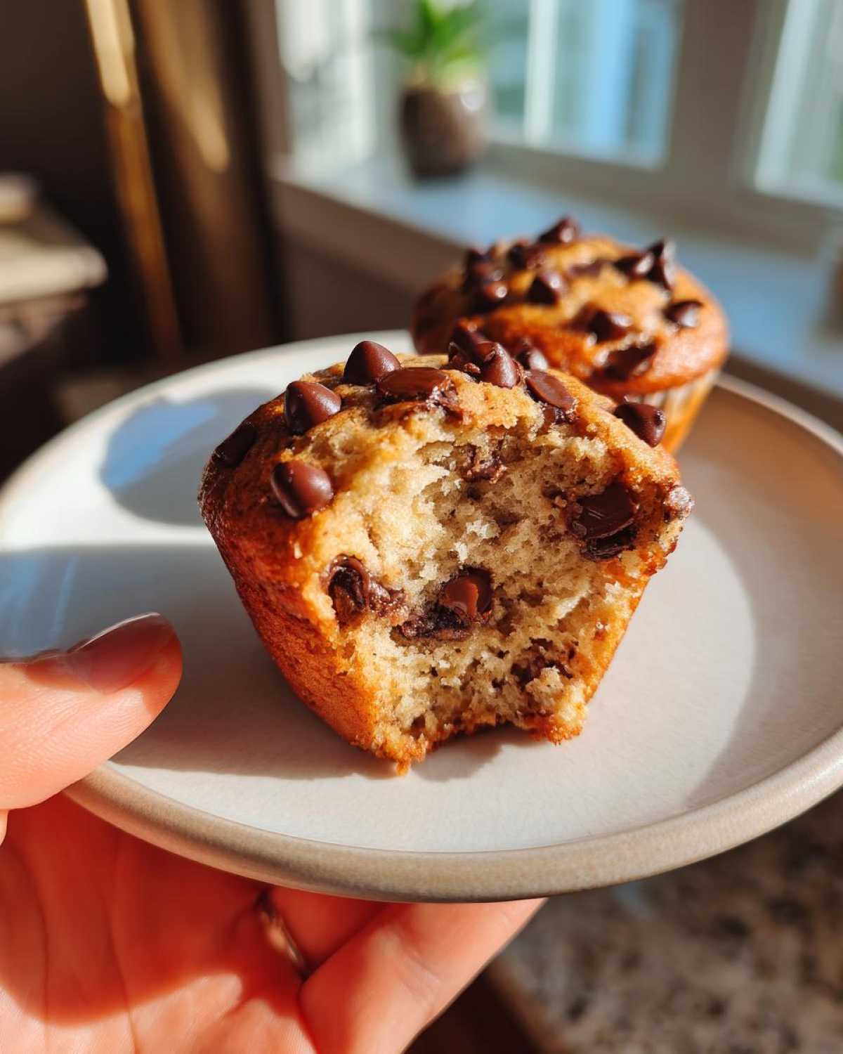 Skinny Banana Chocolate Chip Muffins - detail 3