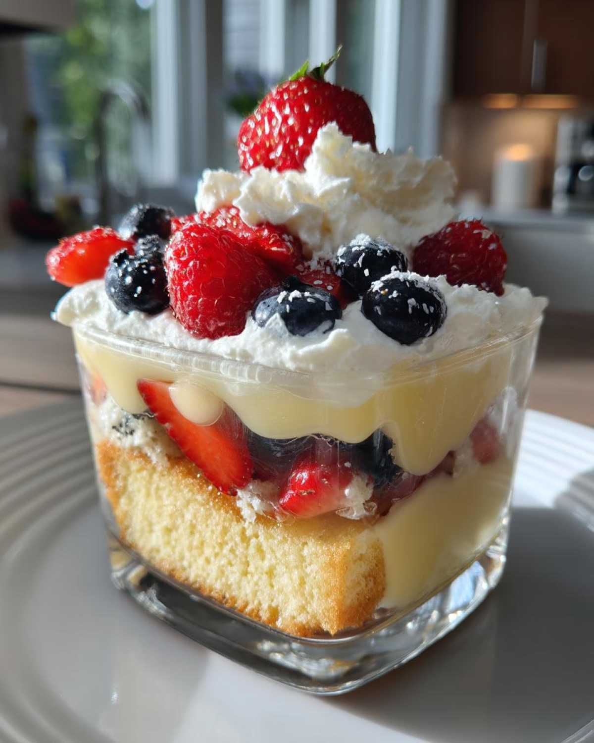 Summer Berry Trifle with Custard and Cream - detail 4