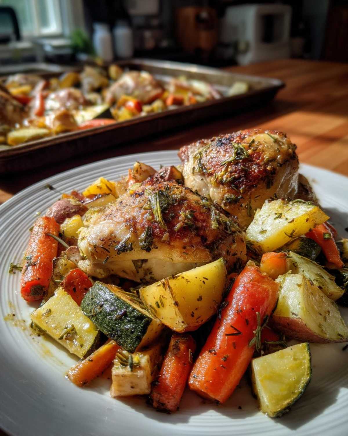 Sheet Pan Lemon Herb Roasted Chicken Pieces and Veggies - detail 1