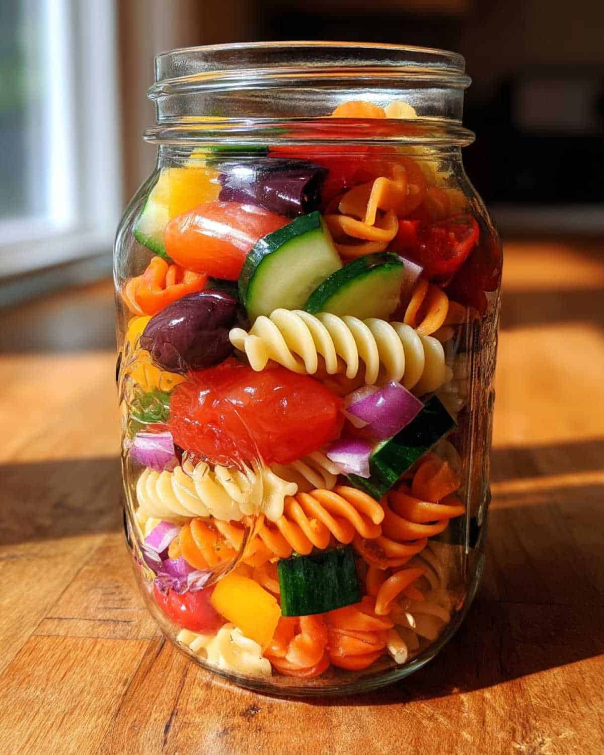 Rainbow Veggie Pasta Salad Jars - detail 4