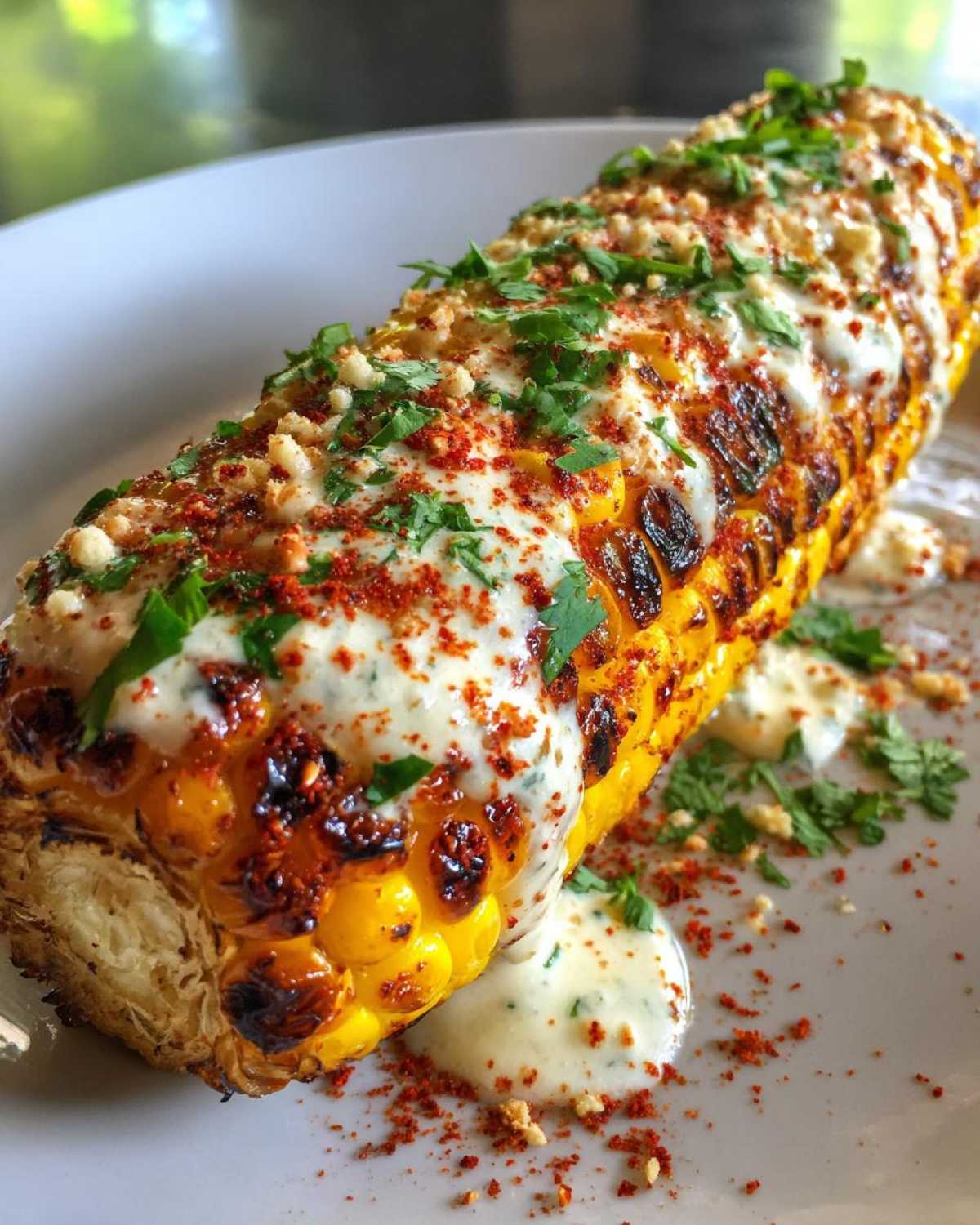 Charred Mexican street corn - detail 3