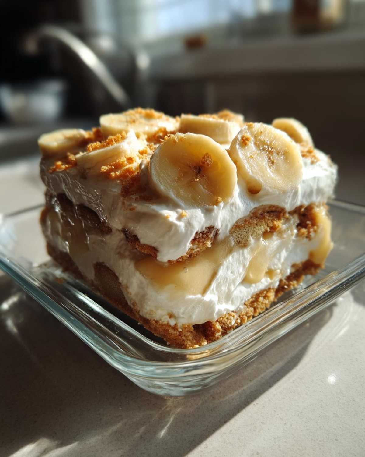 Southern Style Layered Banana Pudding with Nilla Wafers - detail 1