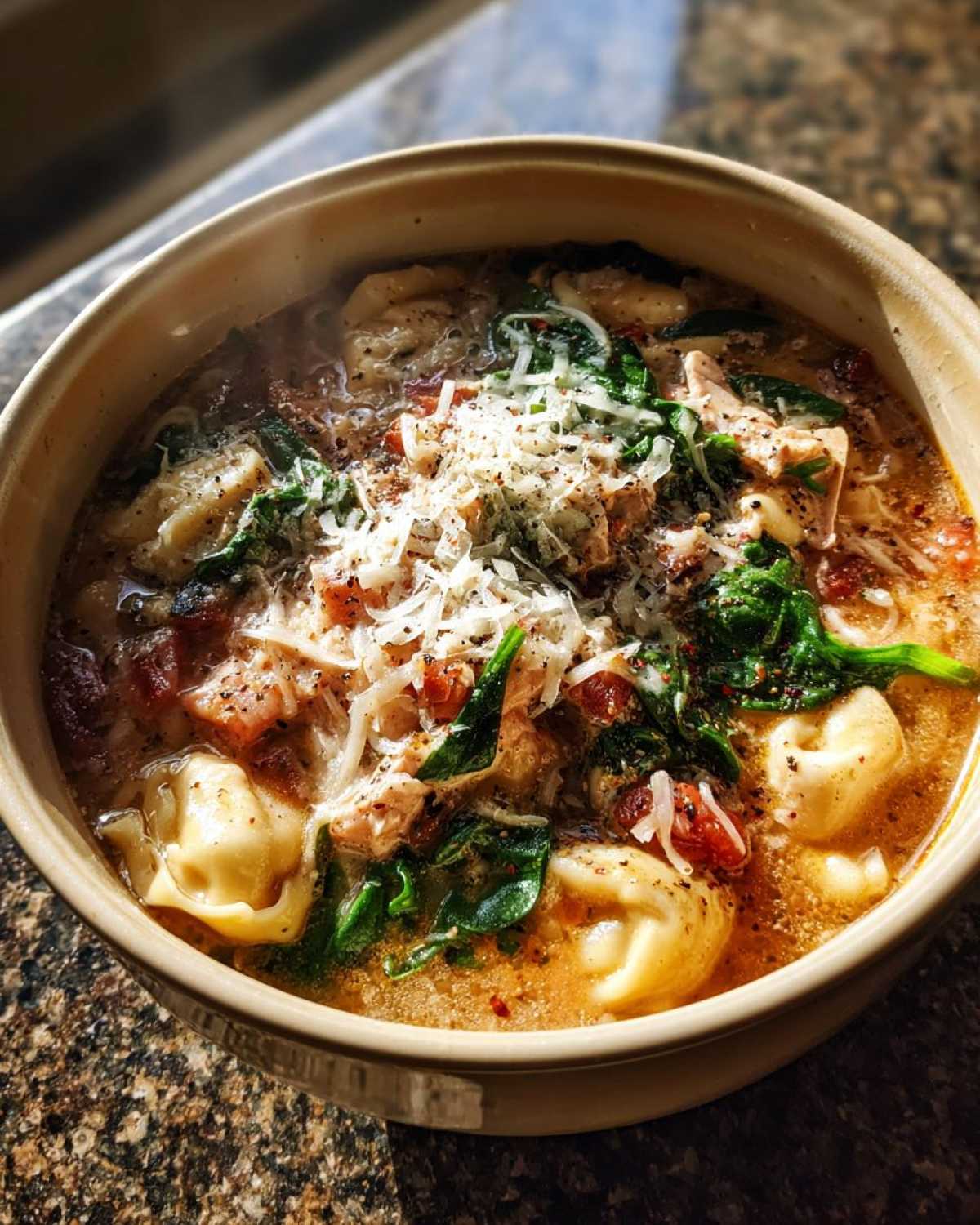 Slow Cooker Chicken Tortellini Soup - detail 4