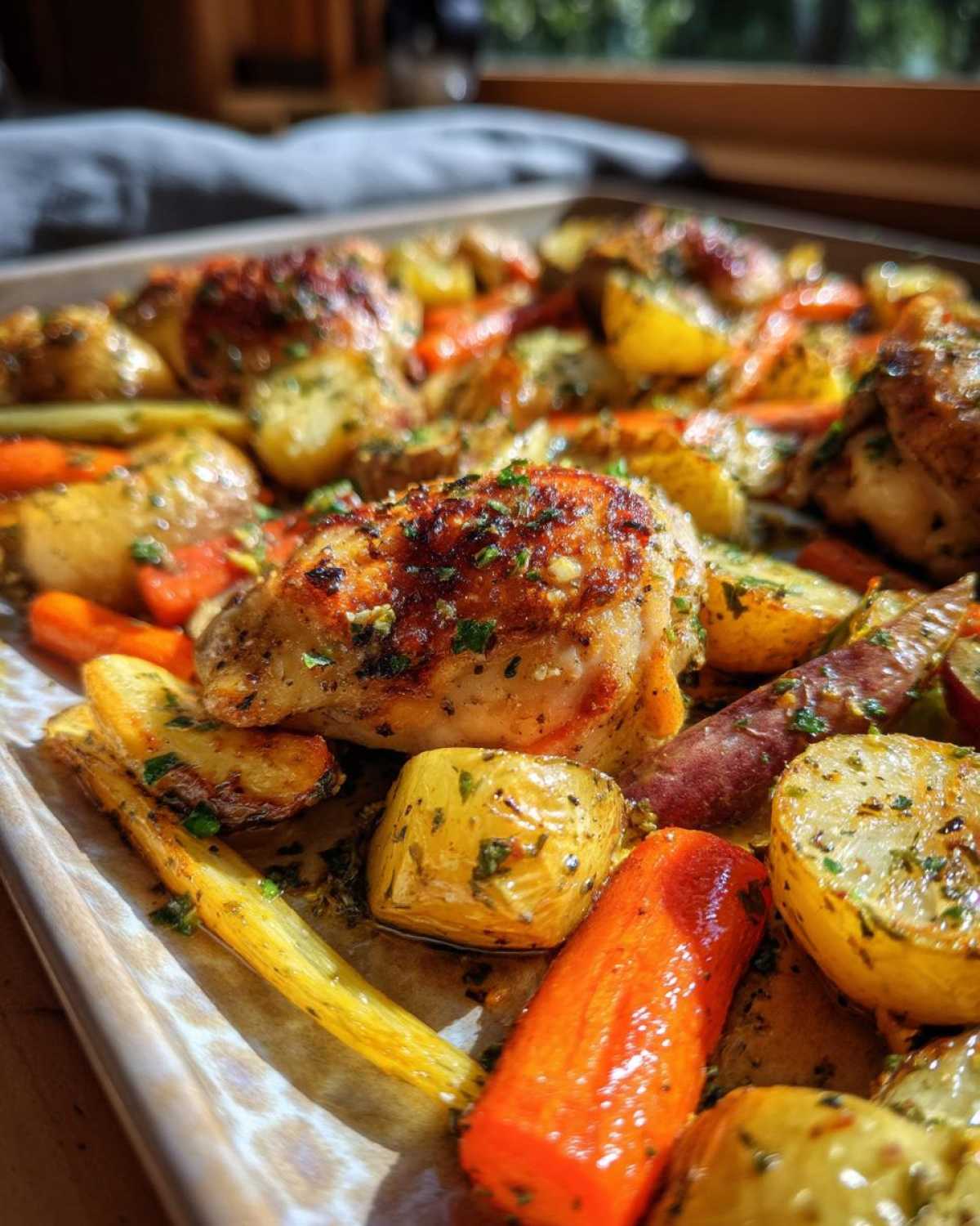 Sheet Pan Lemon Herb Roasted Chicken Pieces and Veggies - detail 4