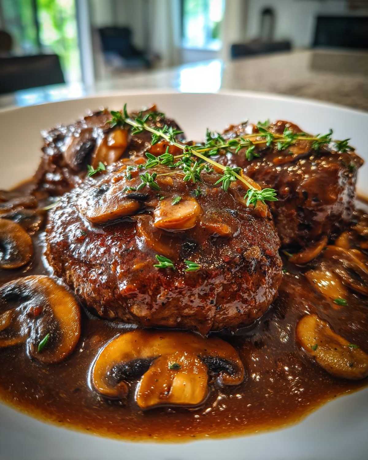 Salisbury Steak with Mushroom Gravy - detail 2