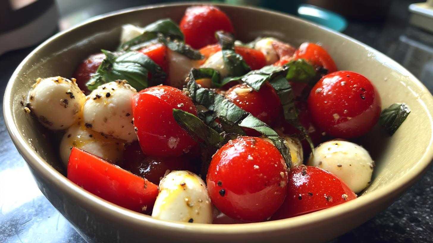 15 Minute Caprese Salad with Cherry Tomatoes - detail 4