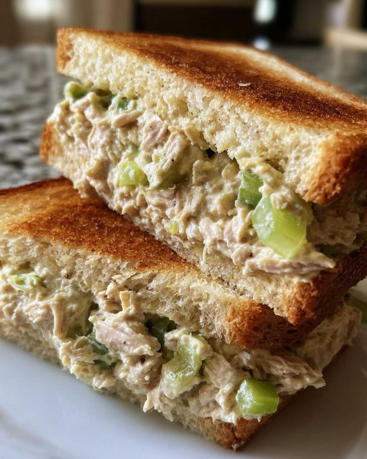 Tuna salad sandwich with celery - detail 1