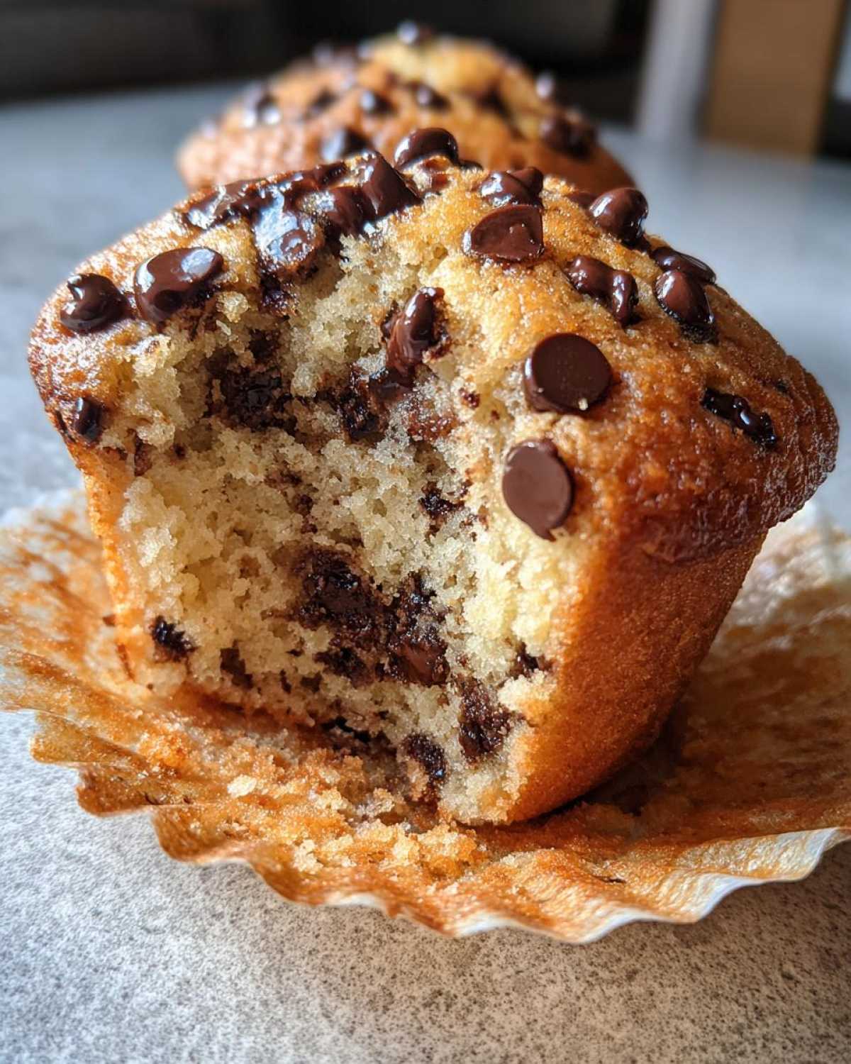 Vegan chocolate chip muffins - detail 4