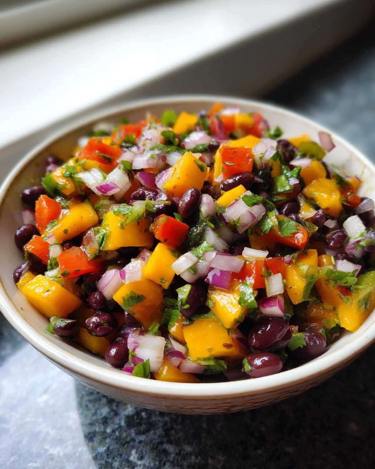 Vibrant Black Bean and Mango Salad with Cilantro Lime Dressing - detail 3