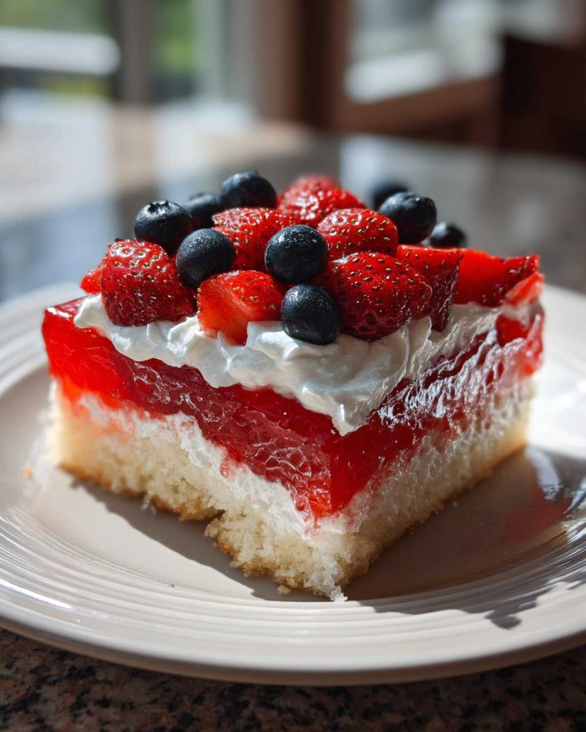 Strawberry Jello Poke Cake Flag - detail 1