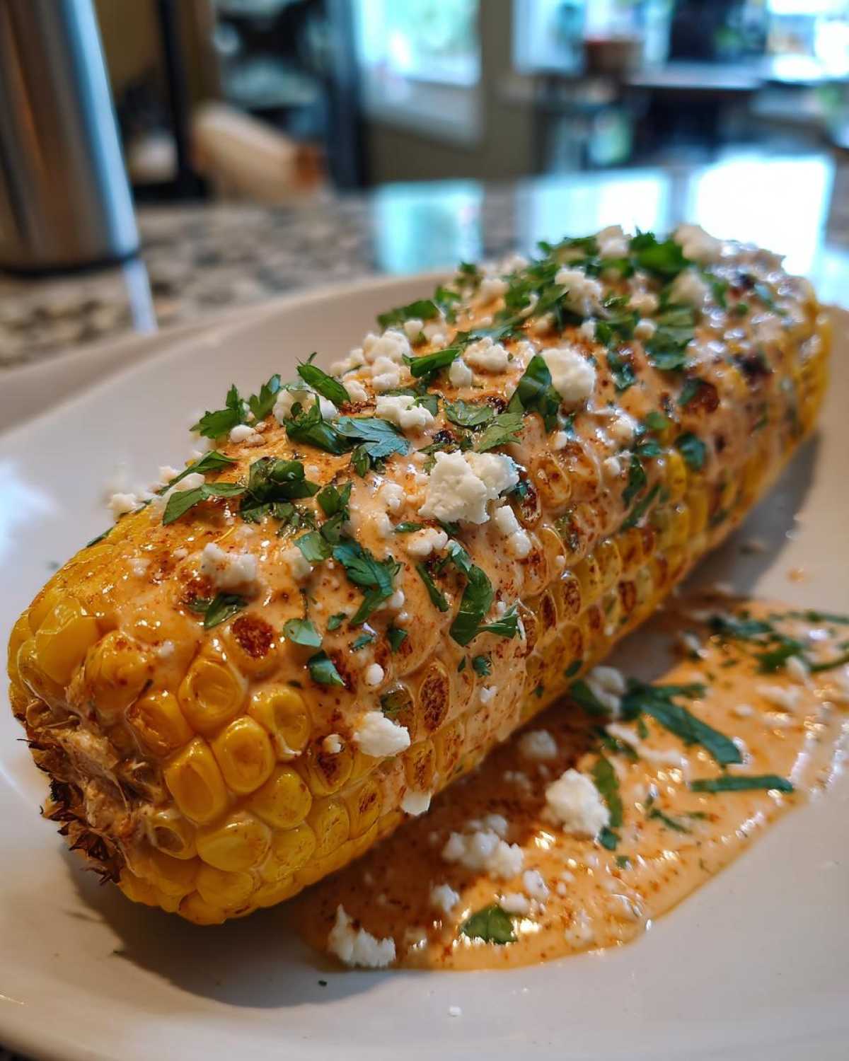 Air fryer Mexican street corn - detail 1