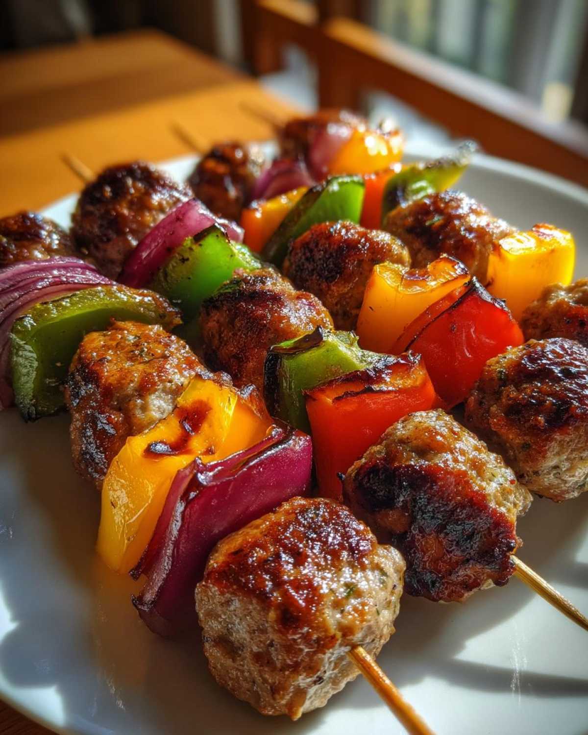 Grilled Italian Sausage and Bell Pepper Skewers - detail 3