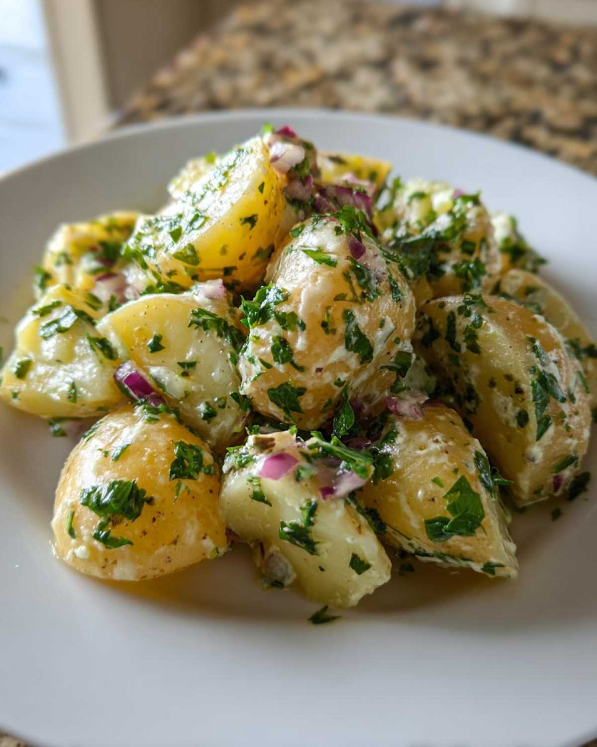 Warm potato salad - detail 1